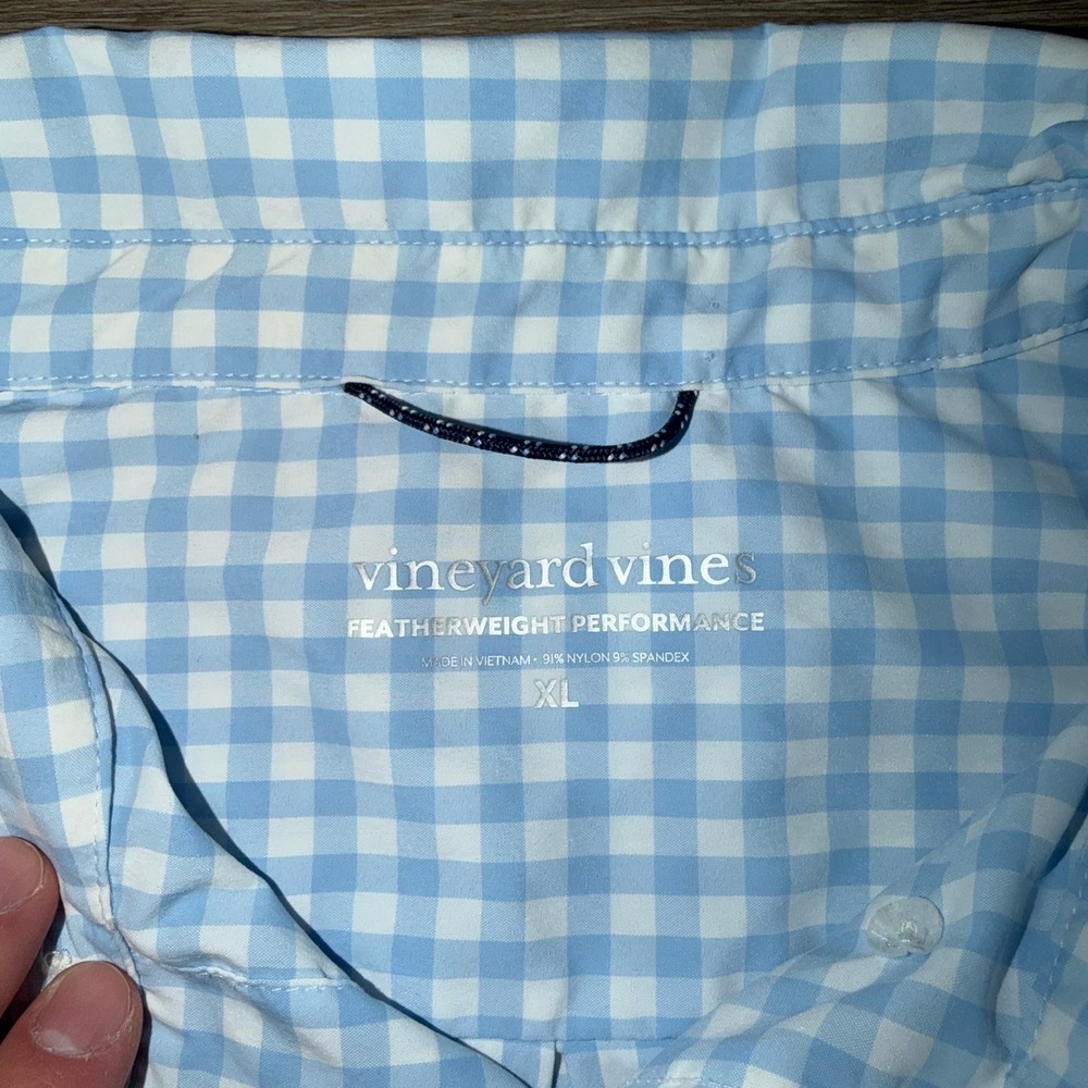 Vineyard Vines Blue Gingham Performance Button Do… - image 5